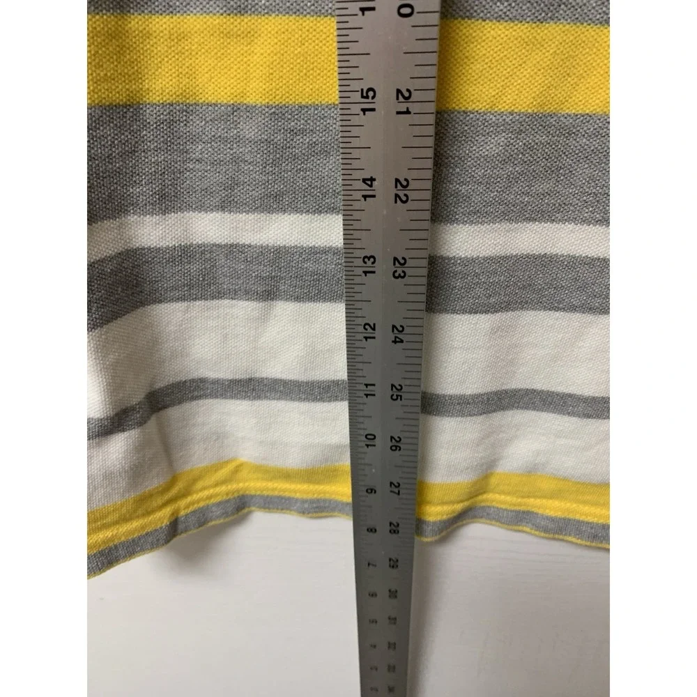 Vintage Y2K Rocawear Mens Striped Polo 2XL White Yellow Shirt Short Sleeve - Picture 8 of 10
